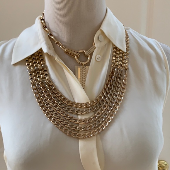 Panacea Gold Bib Necklace. NWT - Picture 1 of 10
